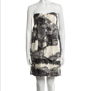 Vera Wang Lavender Silk Strapless Dress 8